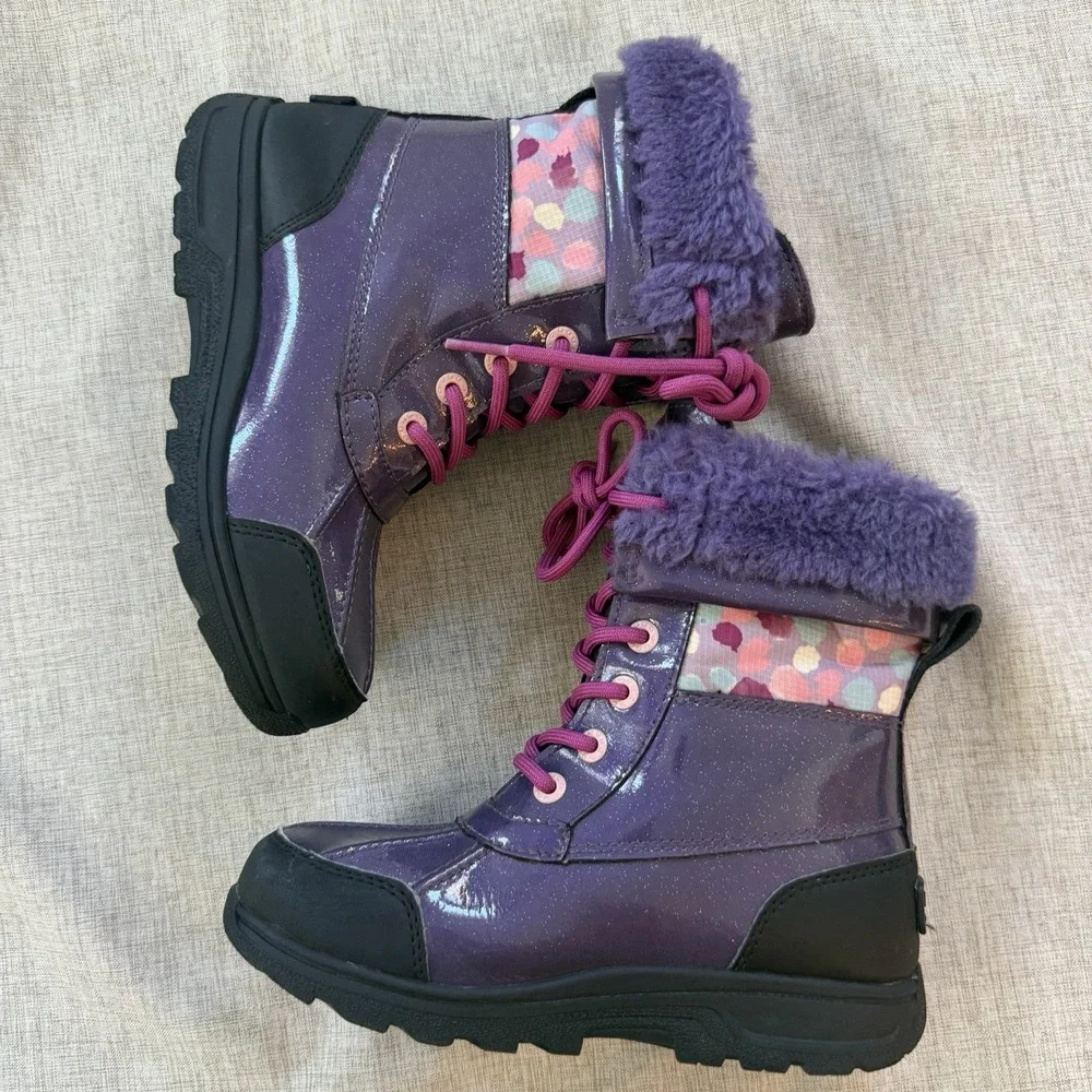 UGG Butte II Waterproof Snow Boots Kids Size 2 Shearling Lined Warm Winter